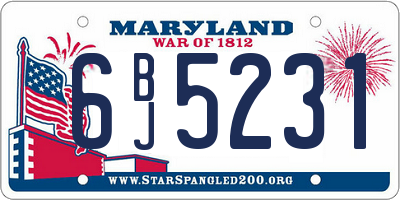 MD license plate 6BJ5231