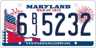 MD license plate 6BJ5232