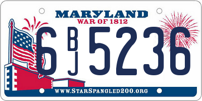 MD license plate 6BJ5236