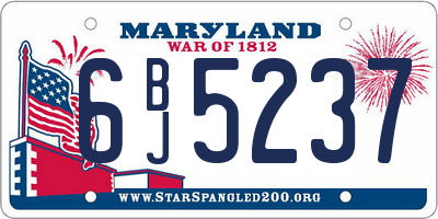 MD license plate 6BJ5237