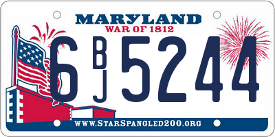 MD license plate 6BJ5244