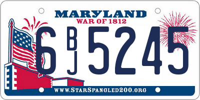MD license plate 6BJ5245