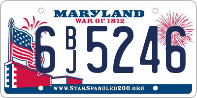 MD license plate 6BJ5246