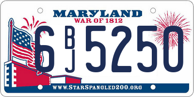 MD license plate 6BJ5250