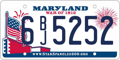 MD license plate 6BJ5252