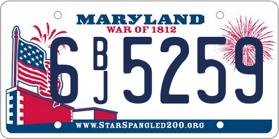 MD license plate 6BJ5259