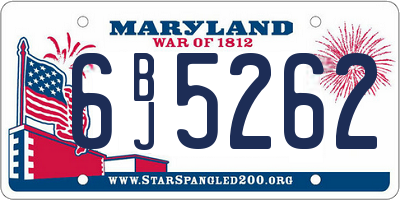 MD license plate 6BJ5262