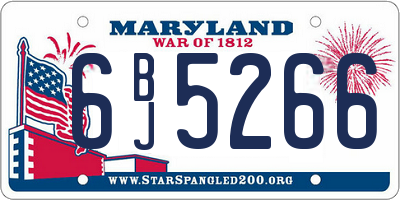 MD license plate 6BJ5266