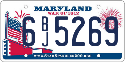 MD license plate 6BJ5269