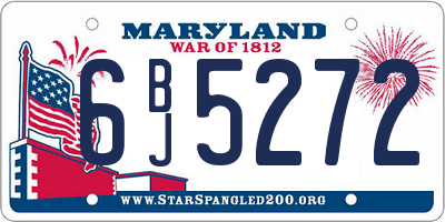 MD license plate 6BJ5272