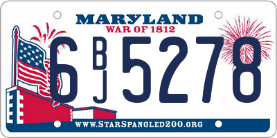 MD license plate 6BJ5278
