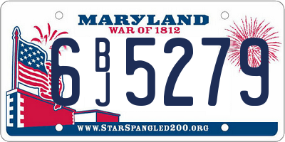 MD license plate 6BJ5279