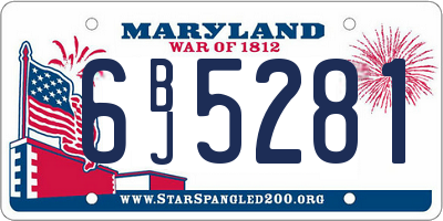 MD license plate 6BJ5281