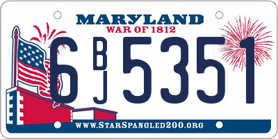 MD license plate 6BJ5351