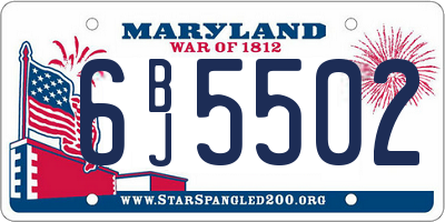 MD license plate 6BJ5502