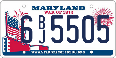 MD license plate 6BJ5505