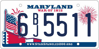 MD license plate 6BJ5511