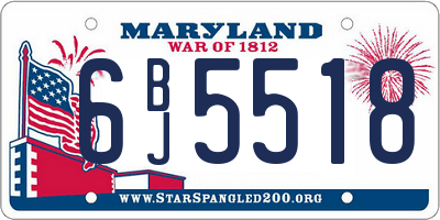 MD license plate 6BJ5518
