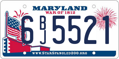 MD license plate 6BJ5521