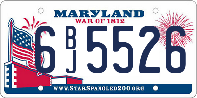 MD license plate 6BJ5526