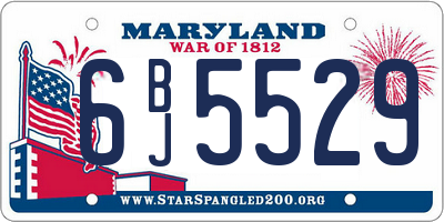 MD license plate 6BJ5529