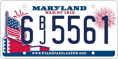 MD license plate 6BJ5561