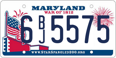 MD license plate 6BJ5575