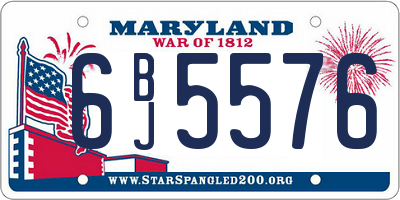MD license plate 6BJ5576