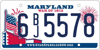 MD license plate 6BJ5578