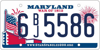 MD license plate 6BJ5586