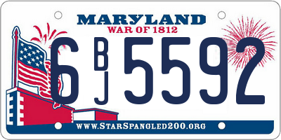 MD license plate 6BJ5592
