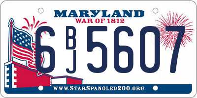 MD license plate 6BJ5607