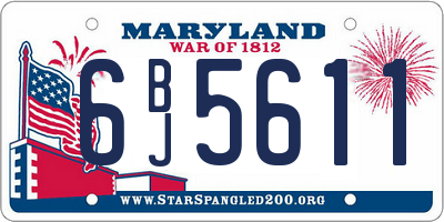 MD license plate 6BJ5611
