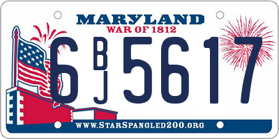 MD license plate 6BJ5617