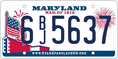 MD license plate 6BJ5637