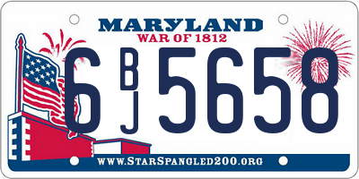 MD license plate 6BJ5658