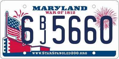 MD license plate 6BJ5660