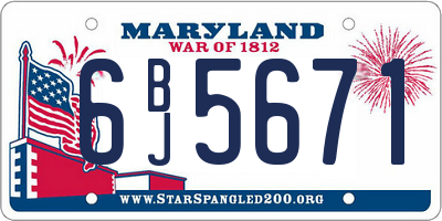 MD license plate 6BJ5671