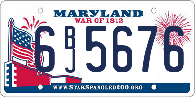 MD license plate 6BJ5676