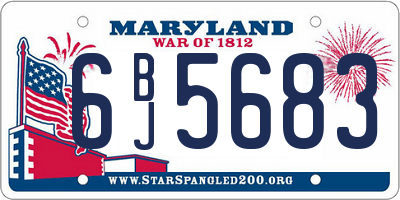 MD license plate 6BJ5683