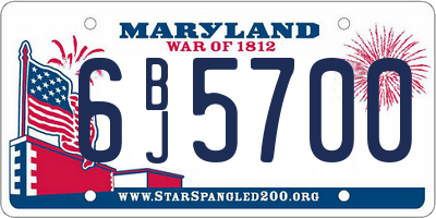 MD license plate 6BJ5700