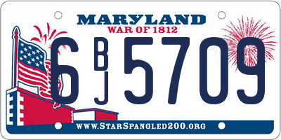MD license plate 6BJ5709