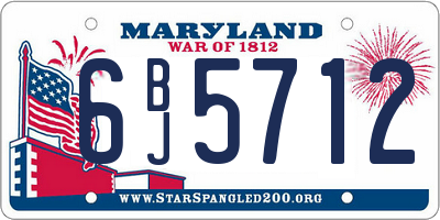 MD license plate 6BJ5712