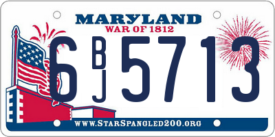 MD license plate 6BJ5713