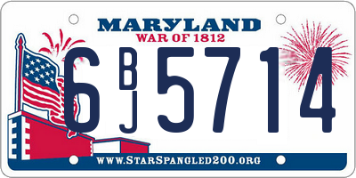 MD license plate 6BJ5714