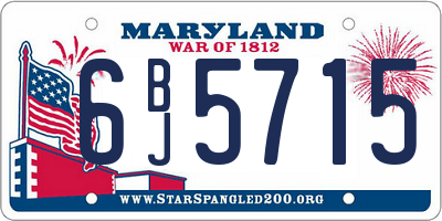 MD license plate 6BJ5715