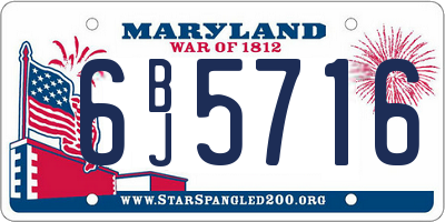 MD license plate 6BJ5716