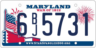 MD license plate 6BJ5731