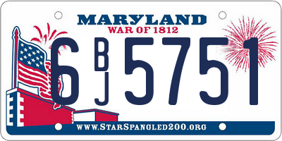 MD license plate 6BJ5751