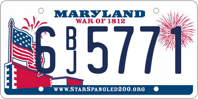 MD license plate 6BJ5771